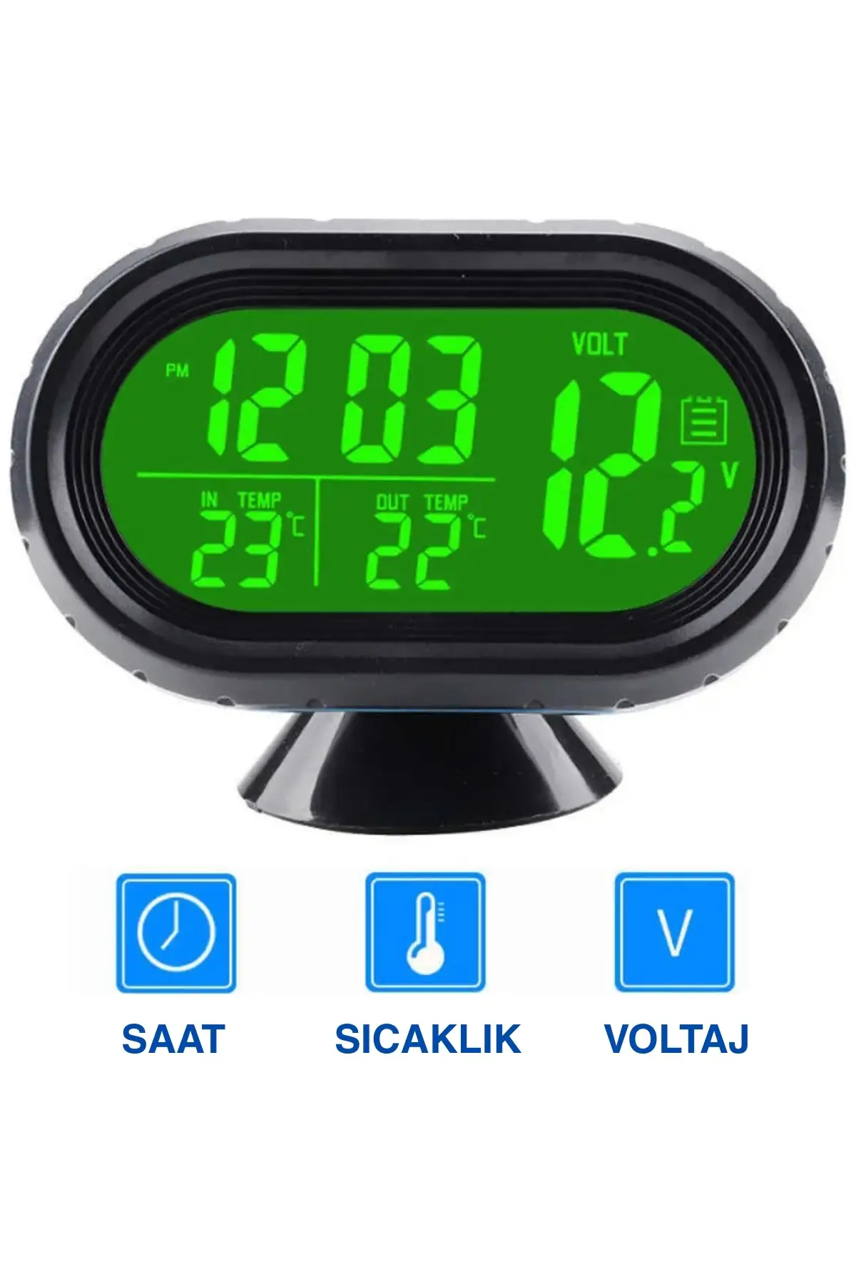 Araba Araç Oto Çok Fonksiyonlu Termometre Saat Voltmetre Vst7009 Araba Araç Oto Çok Fonksiyonlu Termometre Saat Voltmetre Vst7009