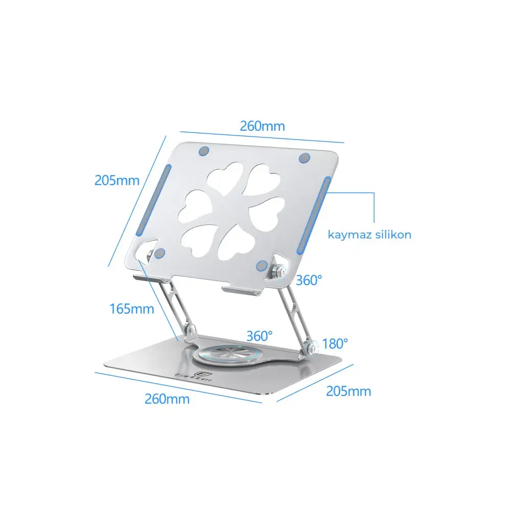 Earldom EH238 360 Derece Ayarlanabilir Metal Laptop Standı Earldom EH238 360 Derece Ayarlanabilir Metal Laptop Standı