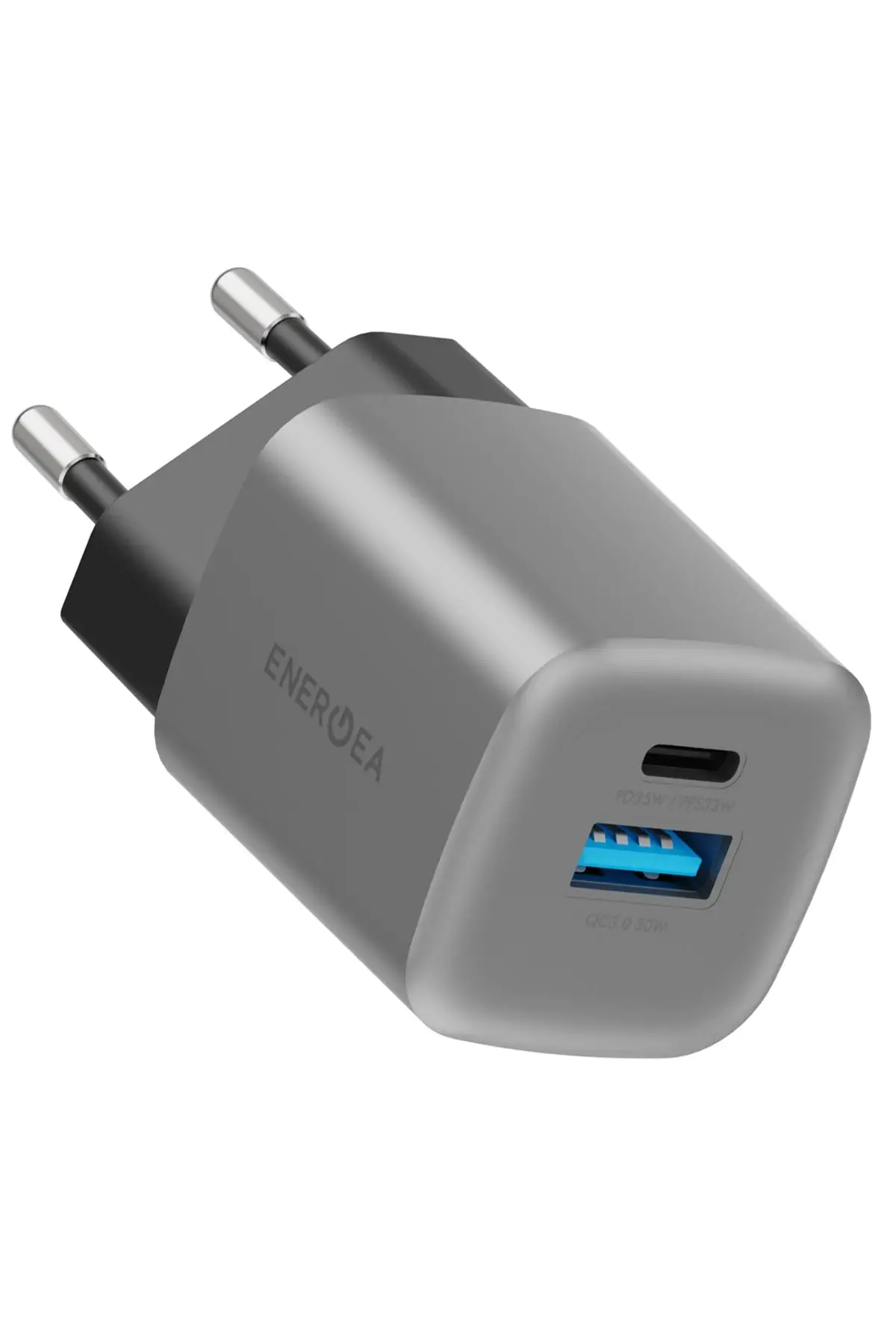 Energea AmpCharge GaN35 35W Type-C ve 30W USB 3.0 Çıkışlı Hızlı Şarj Aleti Energea AmpCharge GaN35 35W Type-C ve 30W USB 3.0 Çıkışlı Hızlı Şarj Aleti