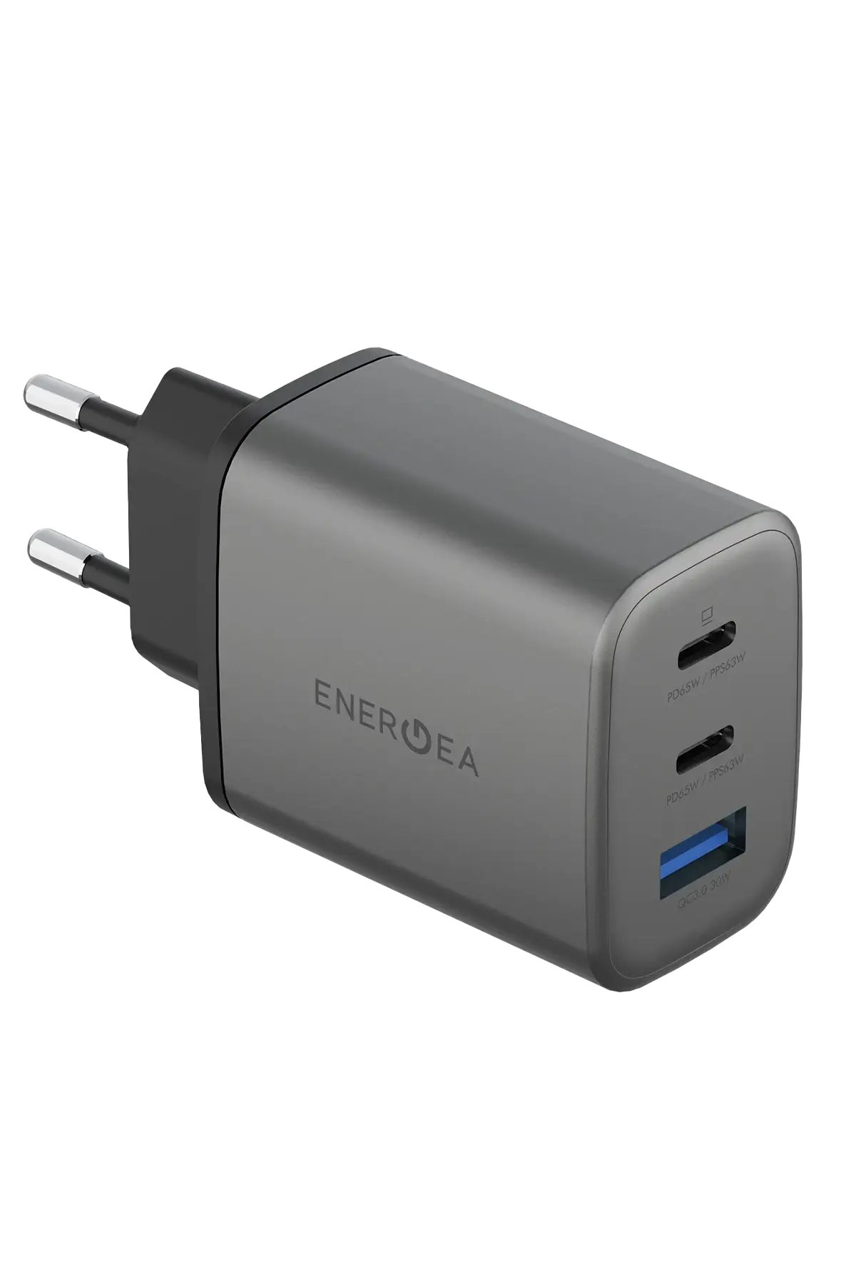 Energea AmpCharge GaN65 2 Adet 65W Type-C ve 30W USB 3.0 Çıkışlı Hızlı Şarj Aleti Energea AmpCharge GaN65 2 Adet 65W Type-C ve 30W USB 3.0 Çıkışlı Hızlı Şarj Aleti