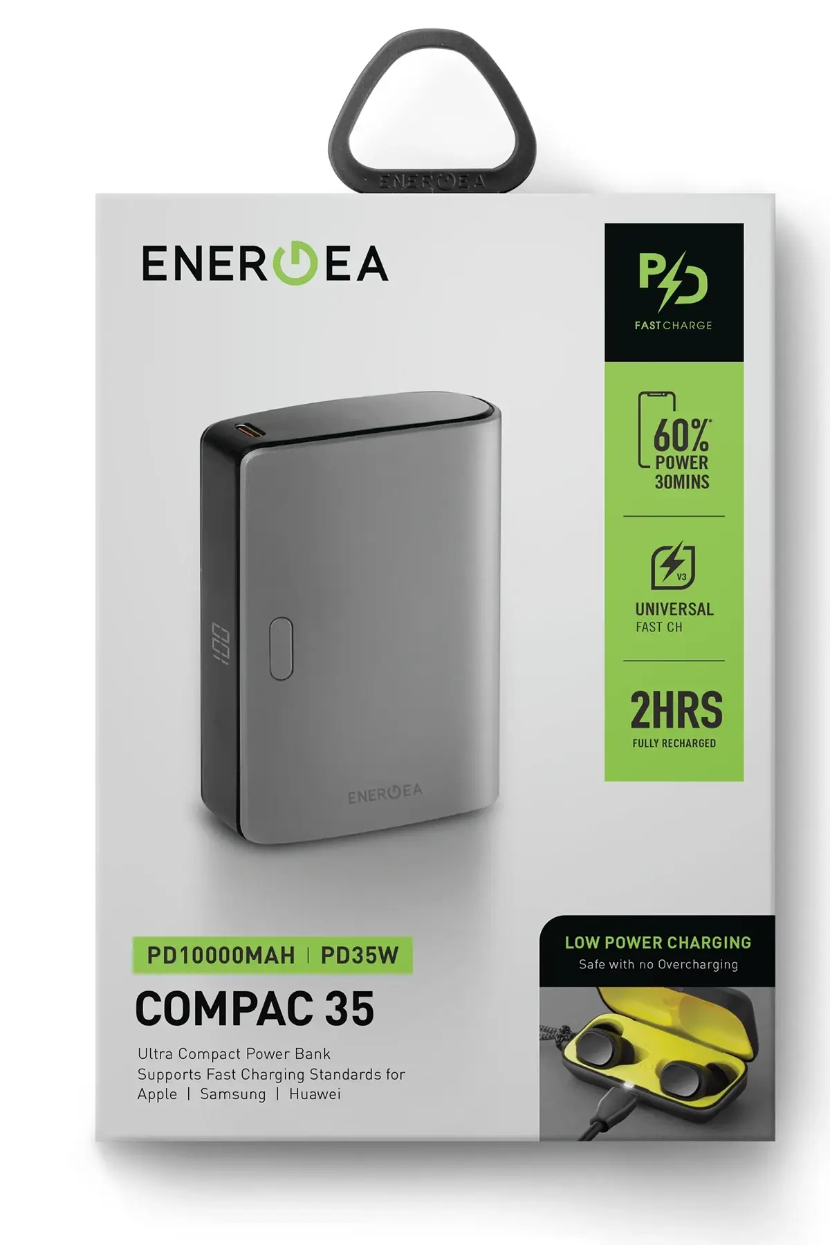 Energea ComPac 35 10.000 mAh 35W Type-C Çıkışlı 22.5W USB Çıkışlı PD Hızlı Şarj Powerbank Energea ComPac 35 10.000 mAh 35W Type-C Çıkışlı 22.5W USB Çıkışlı PD Hızlı Şarj Powerbank