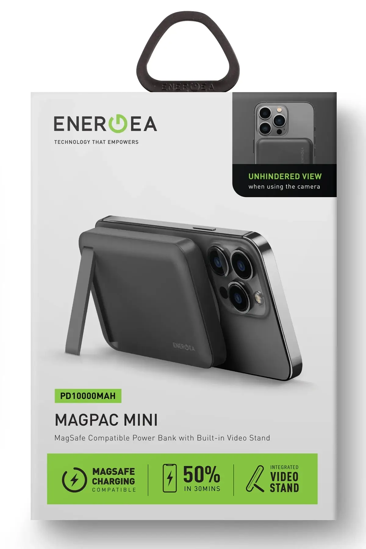 Energea MagPac Mini 10.000 mAh 20W Type-C Çıkışlı 15W Stant Özellikli Magsafe Powerbank Energea MagPac Mini 10.000 mAh 20W Type-C Çıkışlı 15W Stant Özellikli Magsafe Powerbank