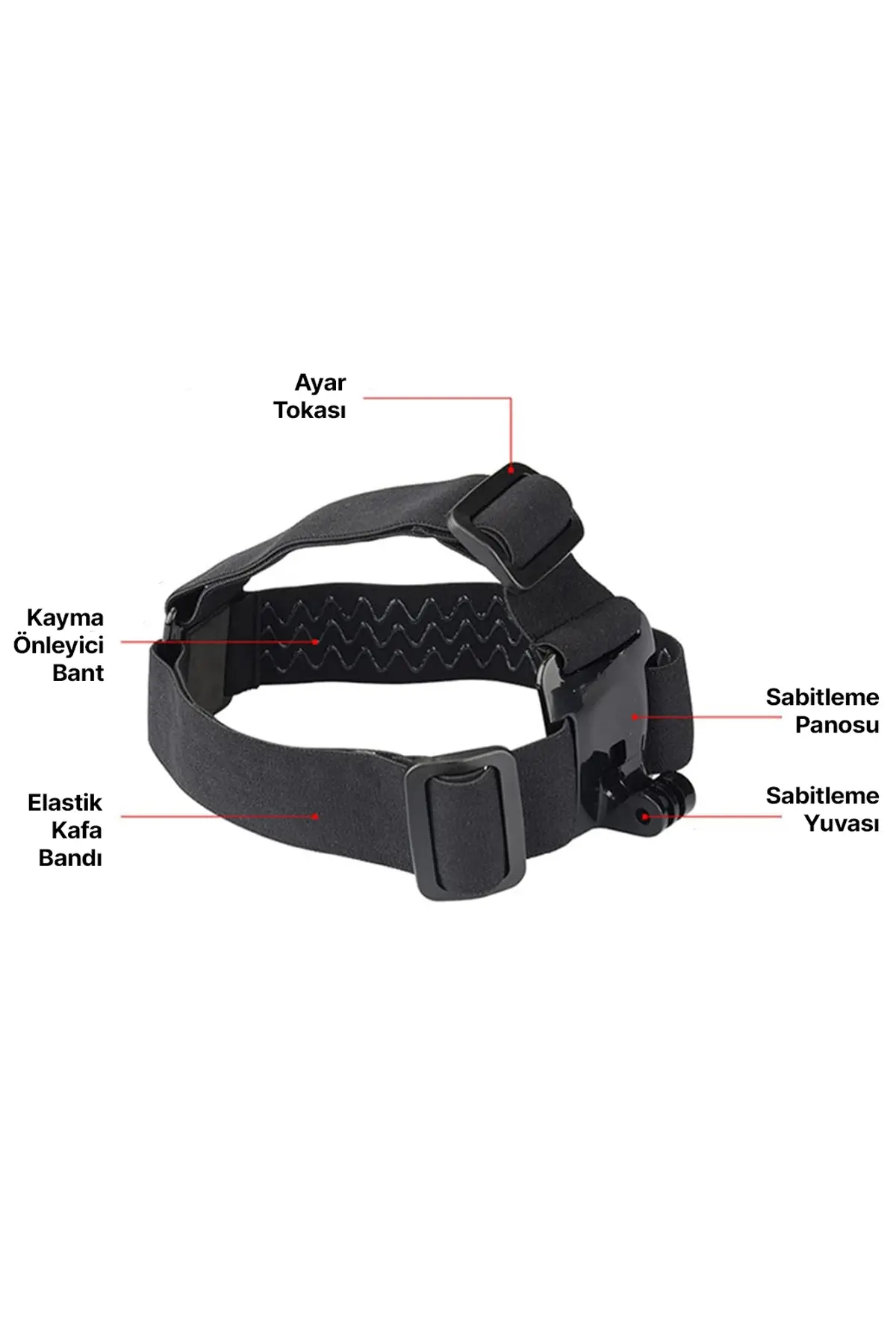 GoPro Aksiyon Kamera ile Uyumlu Kafa Bandı Head Strap Tutucu GoPro Aksiyon Kamera ile Uyumlu Kafa Bandı Head Strap Tutucu