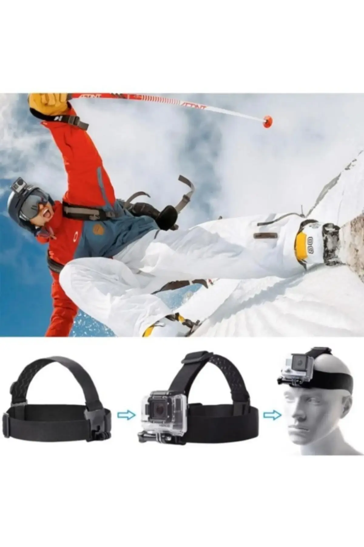 GoPro Aksiyon Kamera ve Telefon ile Uyumlu Kafa ve Göğüs Bandı Askı Seti GoPro Aksiyon Kamera ve Telefon ile Uyumlu Kafa ve Göğüs Bandı Askı Seti