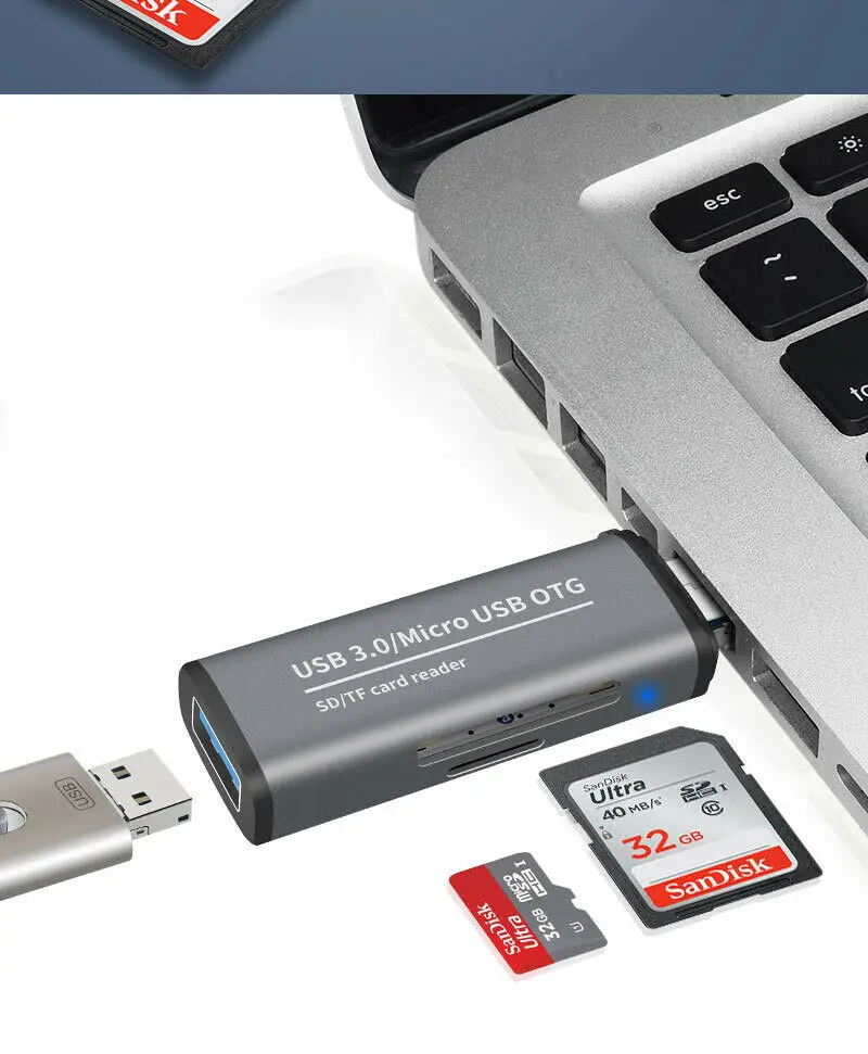 Micro Usb Usb 3.0 SD TF Hızlı Kart Reader Okuyucu Ads-102 Micro Usb Usb 3.0 SD TF Hızlı Kart Reader Okuyucu Ads-102