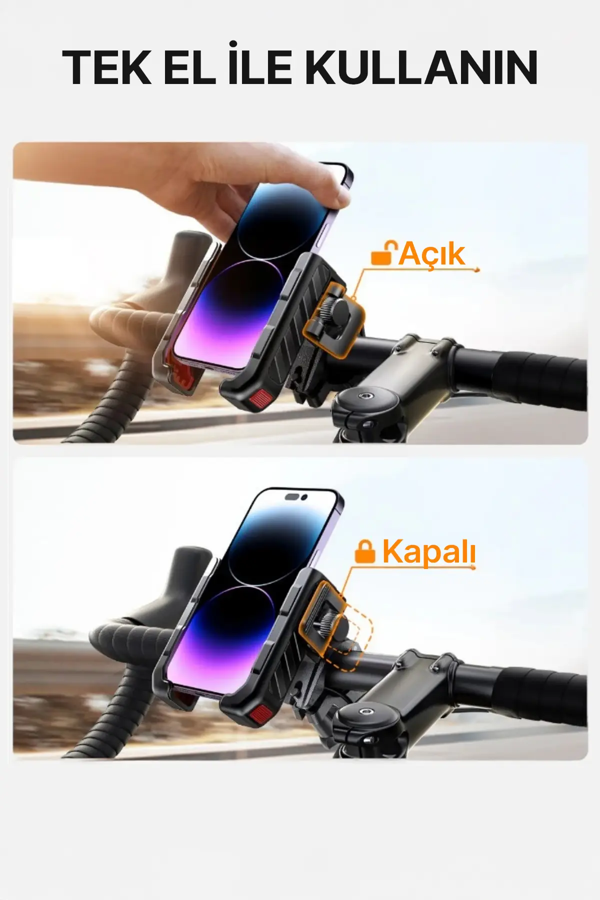 Motorsiklet Bisiklet Atv Kıskaçlı 4-7.7inç Telefon Tutucu Tutacağı JR-ZS266 Motorsiklet Bisiklet Atv Kıskaçlı 4-7.7inç Telefon Tutucu Tutacağı JR-ZS266