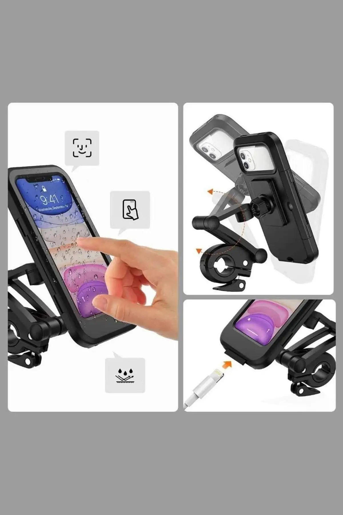 Motorsiklet Bisiklet Atv Manyetik Su Geçirmez 360° 5-7 inç Telefon Tutucu Tutacağı M3 Motorsiklet Bisiklet Atv Manyetik Su Geçirmez 360° 5-7 inç Telefon Tutucu Tutacağı M3