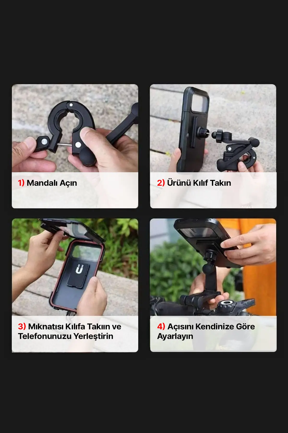 Motorsiklet Bisiklet Atv Manyetik Su Geçirmez 360° 5-7 inç Telefon Tutucu Tutacağı M3 Motorsiklet Bisiklet Atv Manyetik Su Geçirmez 360° 5-7 inç Telefon Tutucu Tutacağı M3