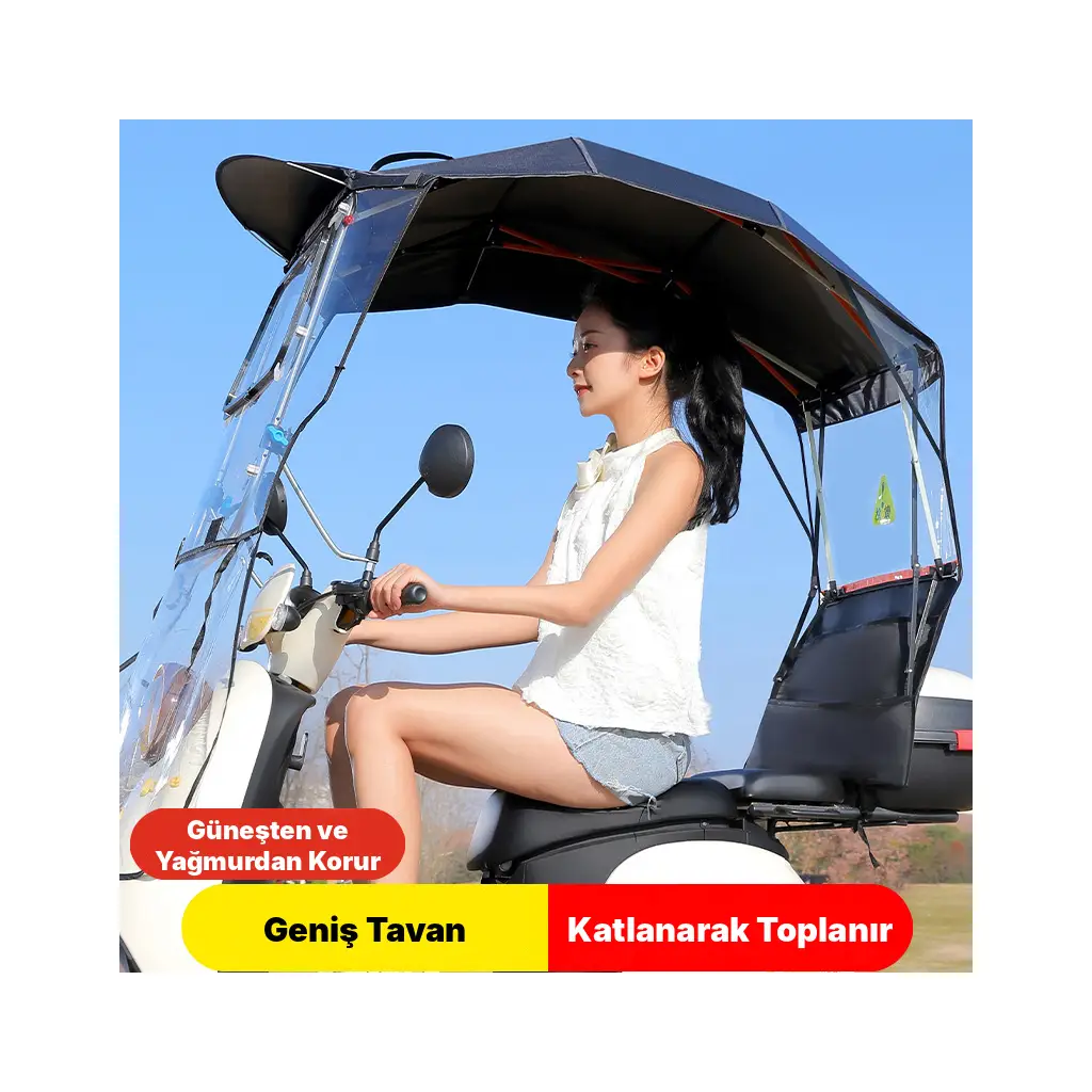 Motorsiklet Scooter Tentesi Yağmur Rüzgar Korumalı Gölgelik