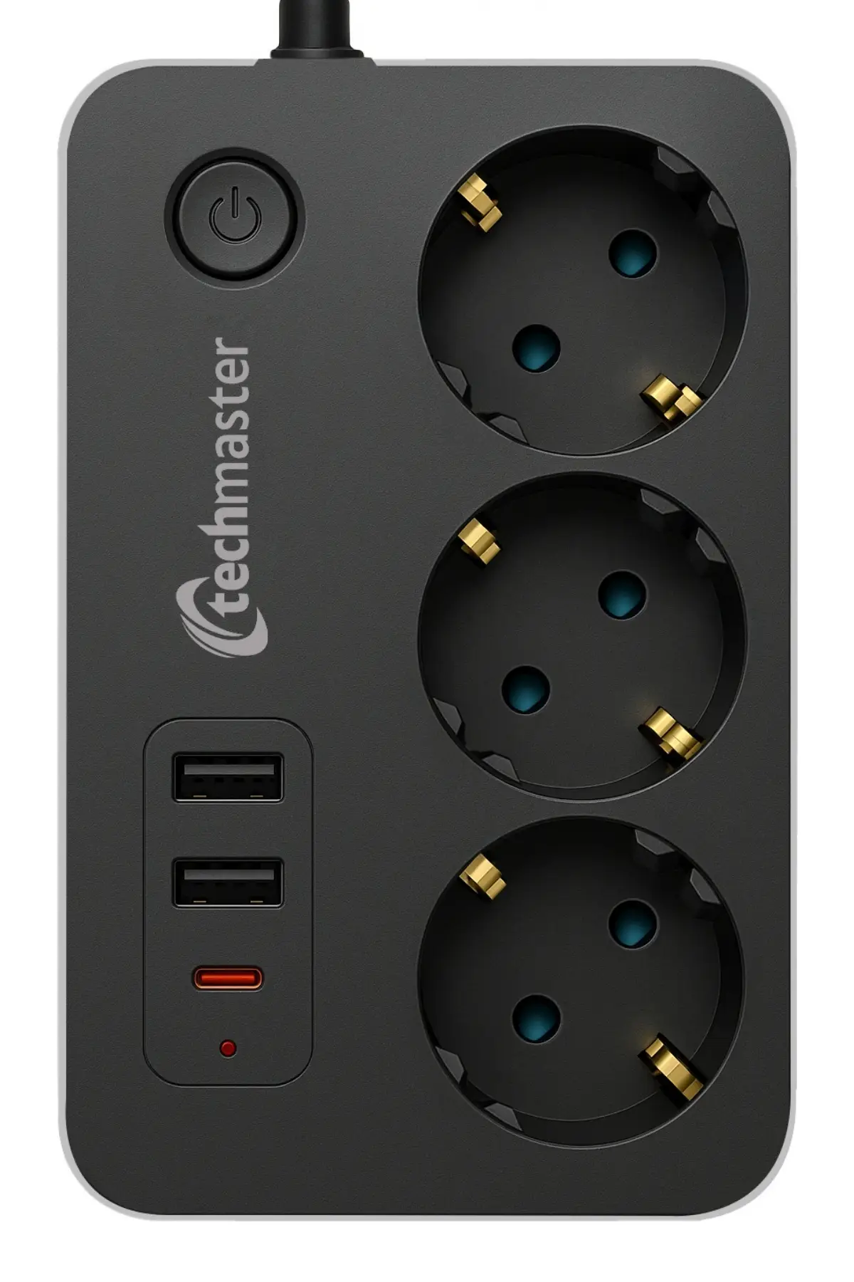 Techmaster 2 Usb + Type-C Akım ve Çocuk Korumalı 3lü Kare Priz 5mt Techmaster 2 Usb + Type-C Akım ve Çocuk Korumalı 3lü Kare Priz 5mt