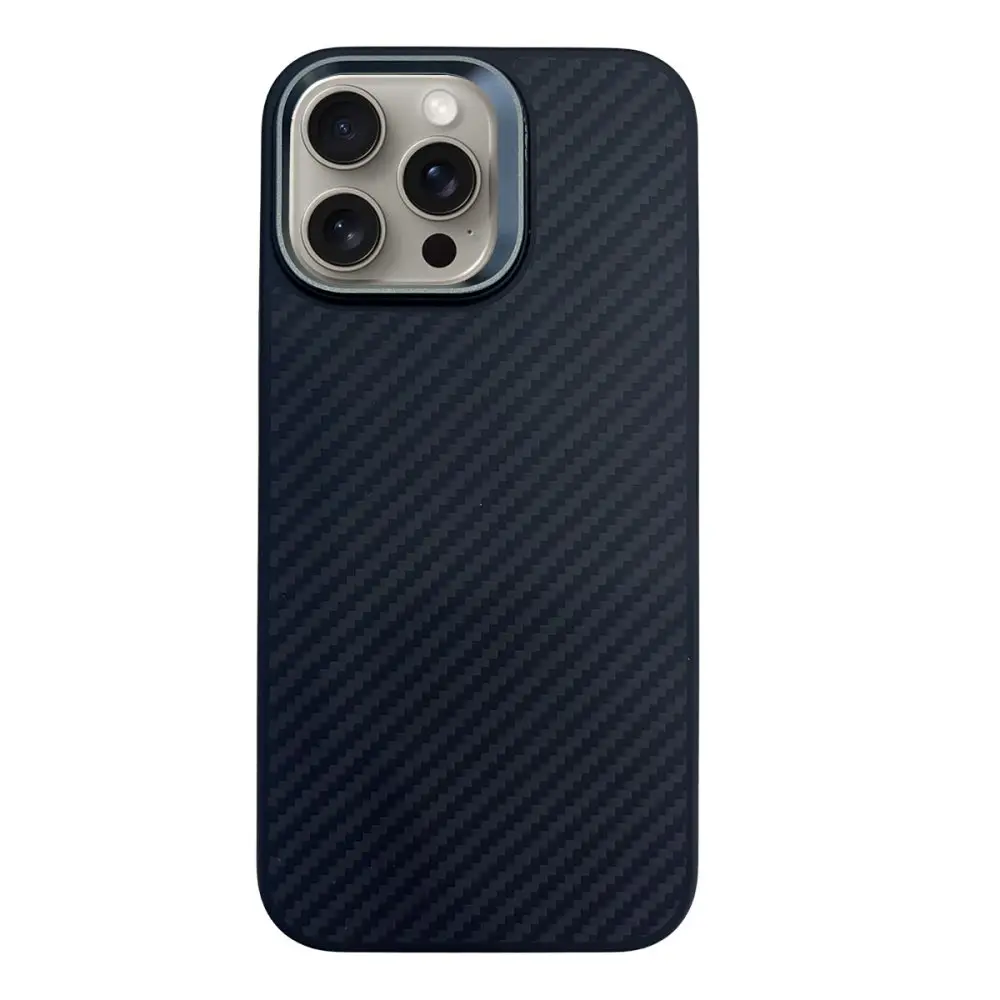 URR iPhone 15 Pro Max Real Kevlar Magsafe Kapak Siyah URR iPhone 15 Pro Max Real Kevlar Magsafe Kapak Siyah