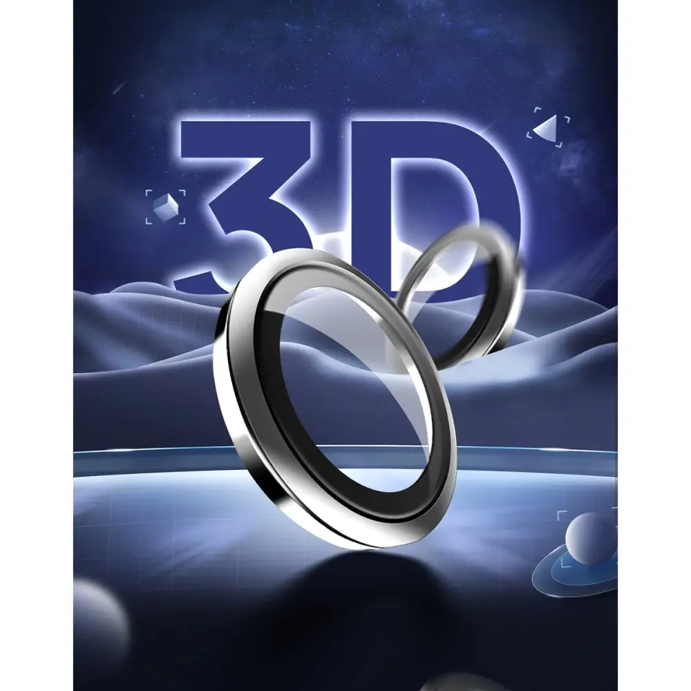 URR iPhone 16 Pro 3D PVD Dioxide Kamera Lens Koruyucu Gümüş URR iPhone 16 Pro 3D PVD Dioxide Kamera Lens Koruyucu Gümüş