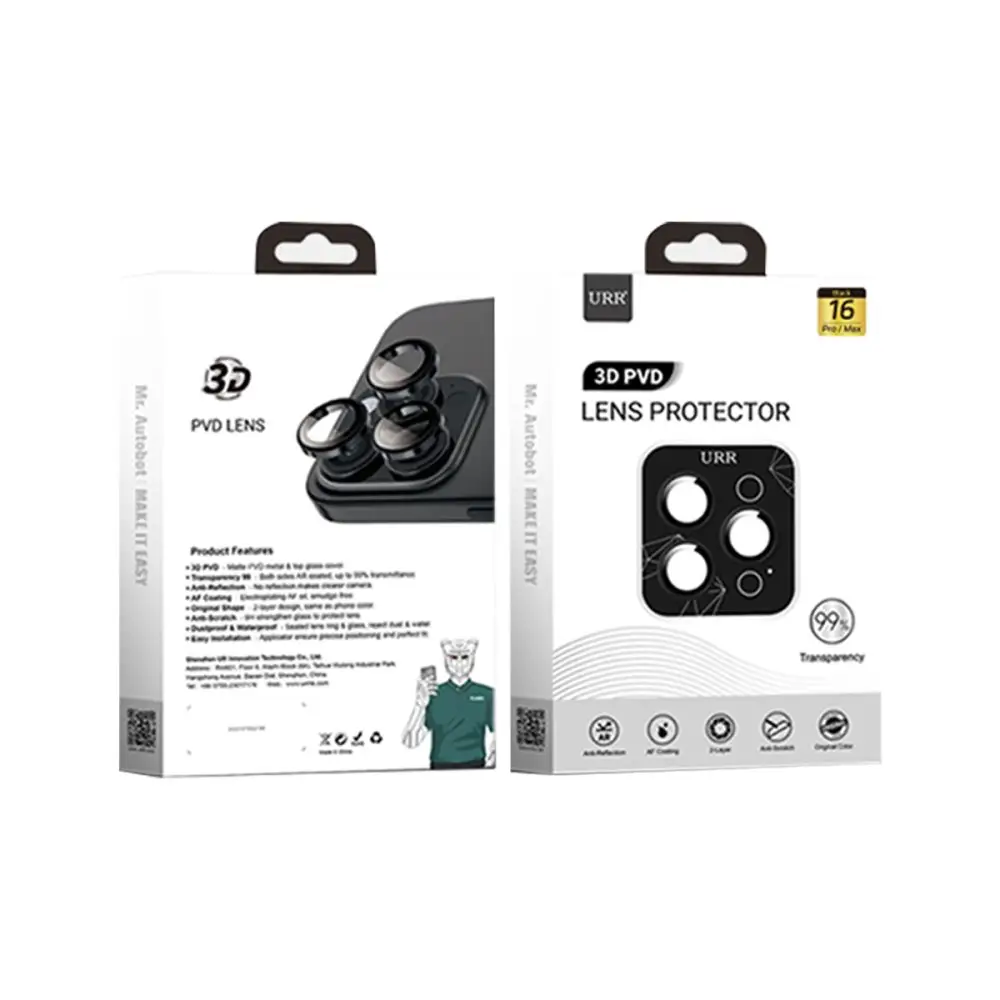 URR iPhone 16 Pro 3D PVD Dioxide Kamera Lens Koruyucu Gümüş URR iPhone 16 Pro 3D PVD Dioxide Kamera Lens Koruyucu Gümüş