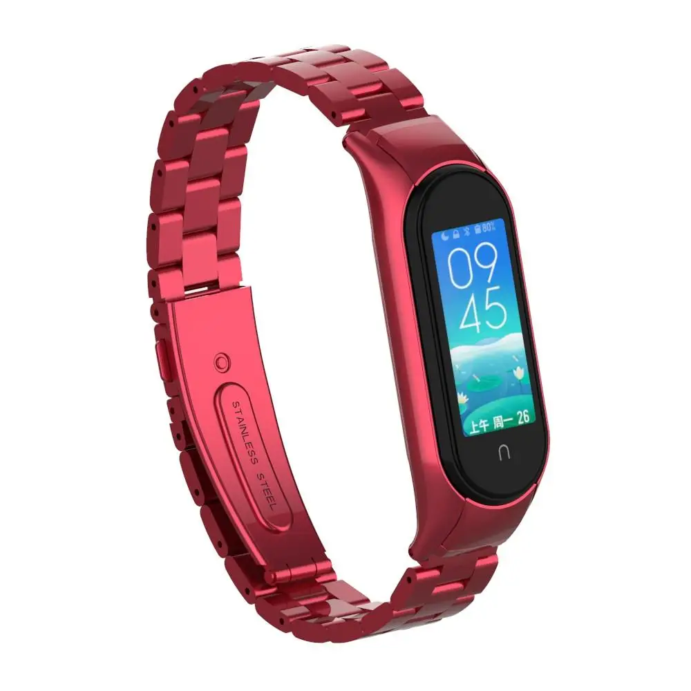 Xiaomi Mi Band 5 Mi Band 6 Uyumlu Çelik Steel Kordon Kayış Xiaomi Mi Band 5 Mi Band 6 Uyumlu Çelik Steel Kordon Kayış